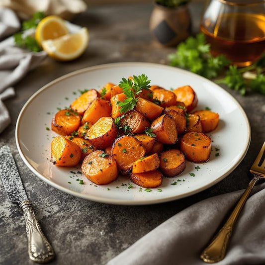 Roasted Sweet Potatoes with Coriander Fennel Seasoning