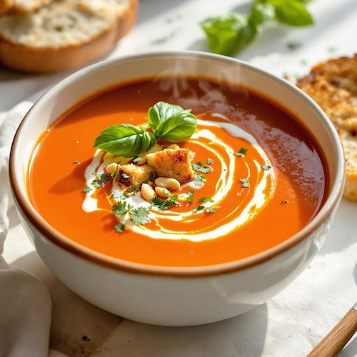 Dairy Free Cream of Tomato Soup with Coriander Fennel