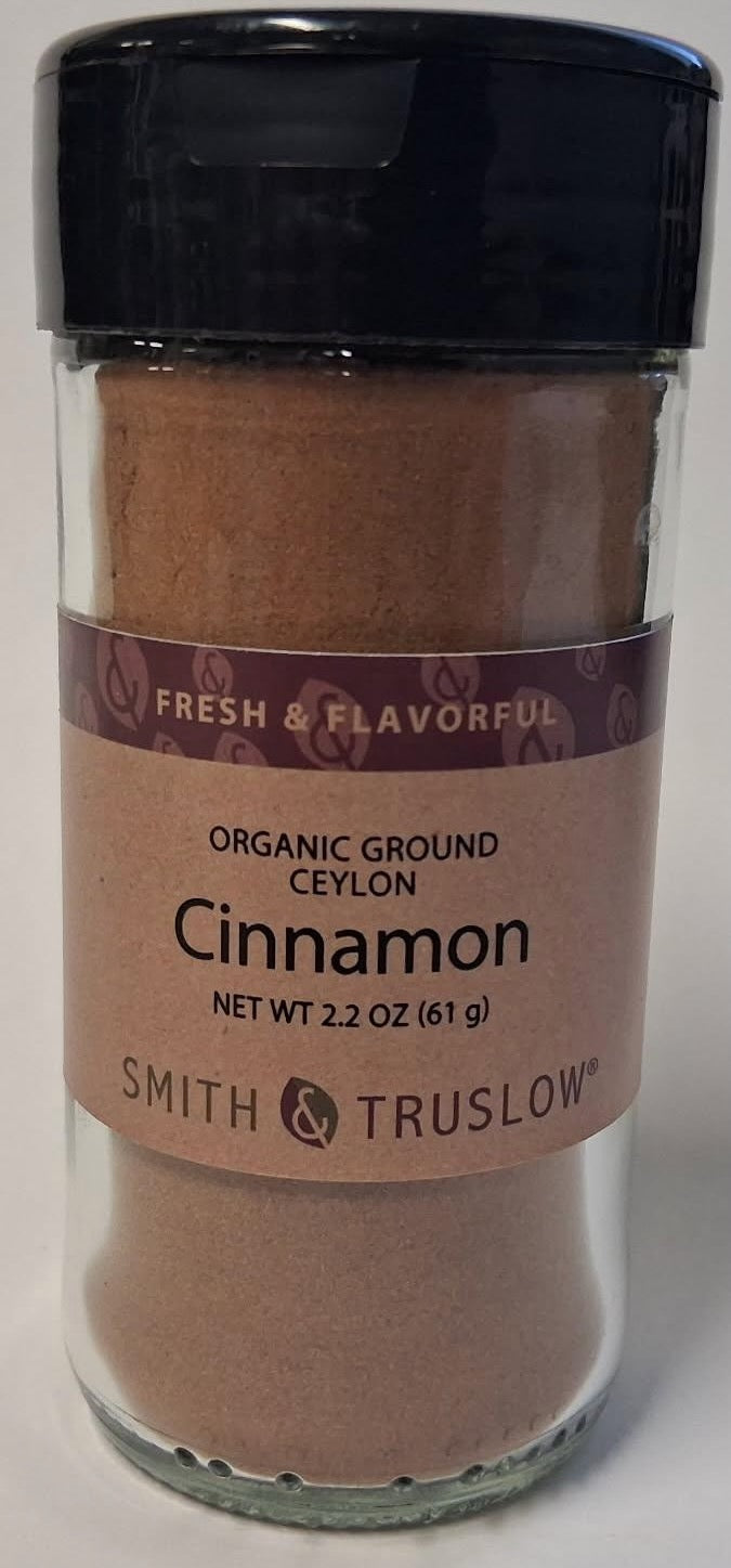 USDA certified organic ground Ceylon cinnamon from Sri Lanka, third-party tested for heavy metals, Smith & Truslow