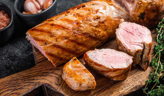 Sliced grilled pork tenderloin with Coriander Cumin Rub