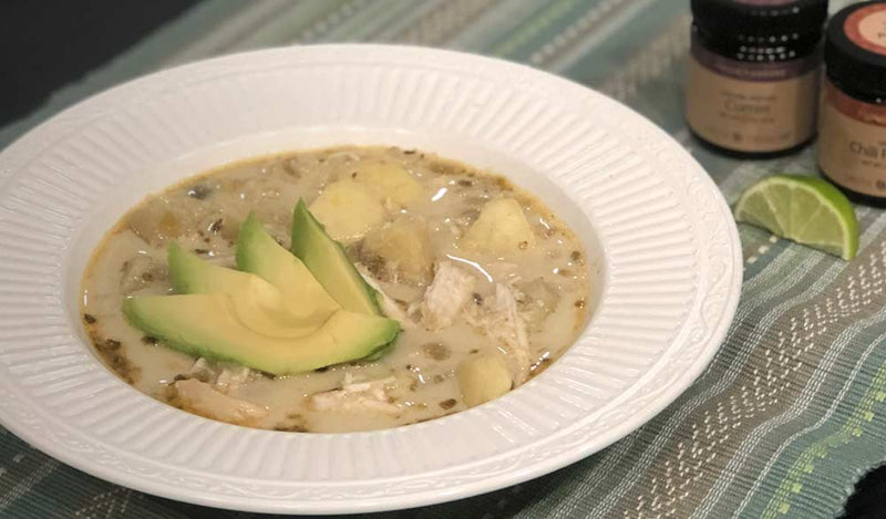 White Chicken Chili with Sweet Potatoes