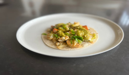 Cauliflower, Brussels Sprouts and Sweet Potato Wrap with Green Veggie Sauce