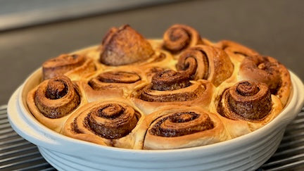 Homemade cinnamon rolls fresh from the oven