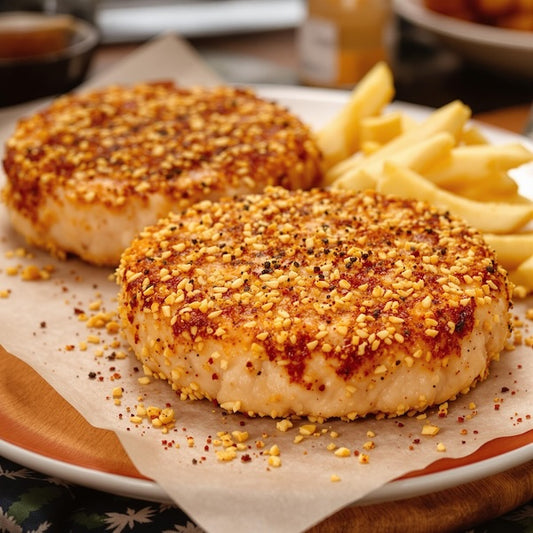 Grilled turkey burgers seasoned with ginger mustard rub