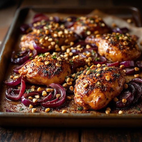 Mediteranean Musakhan - Chicken with Sumac and Red Onions