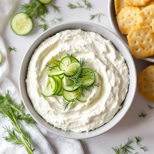 Cashew Cucumber Dip with Lemon Dill Seasoning