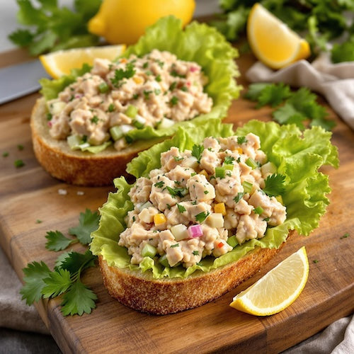 Tuna salad with herbes de Provence, celery, and fresh parsley.