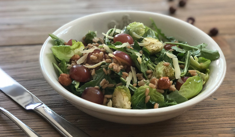 Farm salad with Brussel sprouts