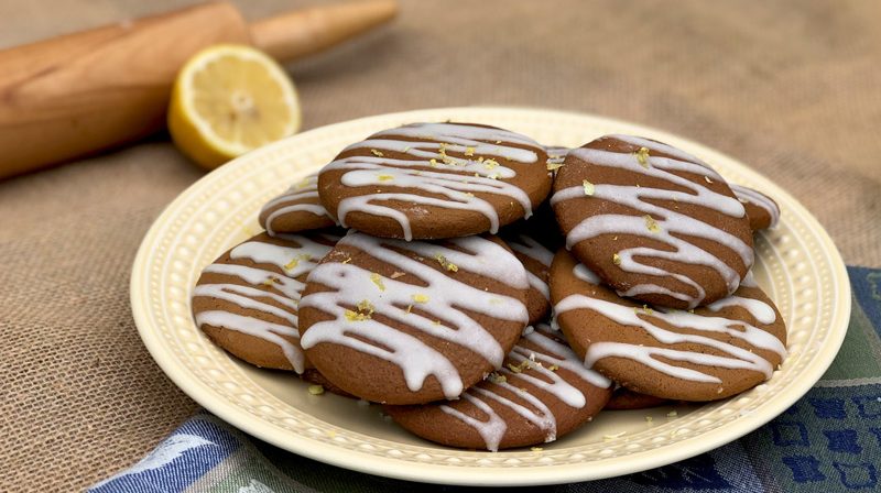 Molasses Cookies with Zesty Lemon Icing