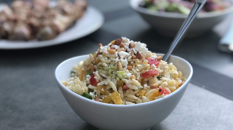 Orzo with Feta & Bell Peppers