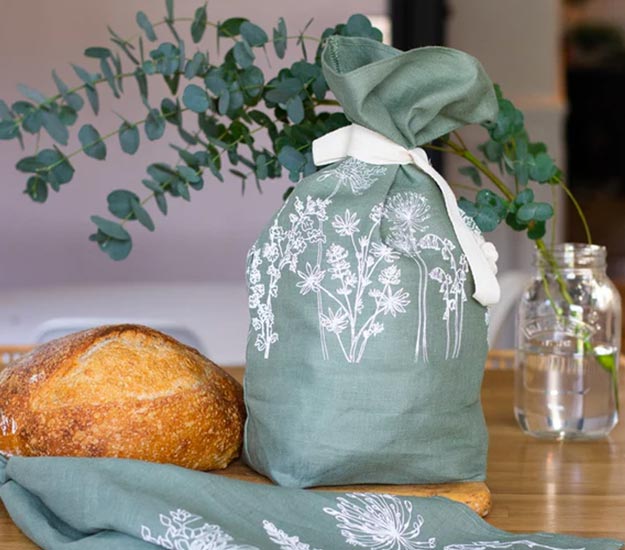 Linen Bread Bag  Bags are Absolutely Natural Made From European Linen